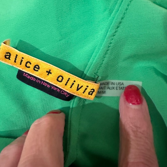 Vintage Alice + Olivia green sleeveless cropped romper  silk size Medium - Picture 6 of 10
